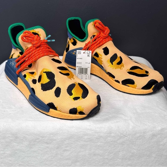 Adidas Pharrell x NMD Human Race 'Animal Print - Pulse Amber' Size 11.5M | VNDS - Picture 2 of 11